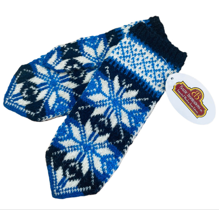 Wool Snowflake Hand Knit Mittens from Estonia
