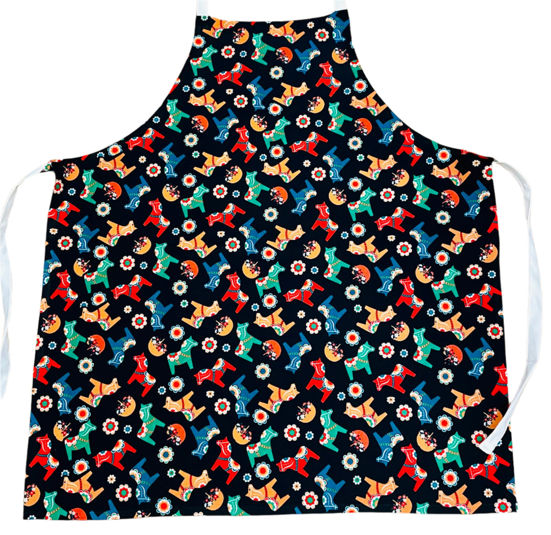 Apron - Dala Horses and flowers