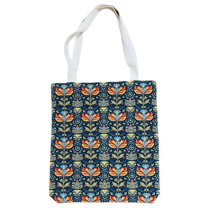 Linen look Tote bag Folk Art