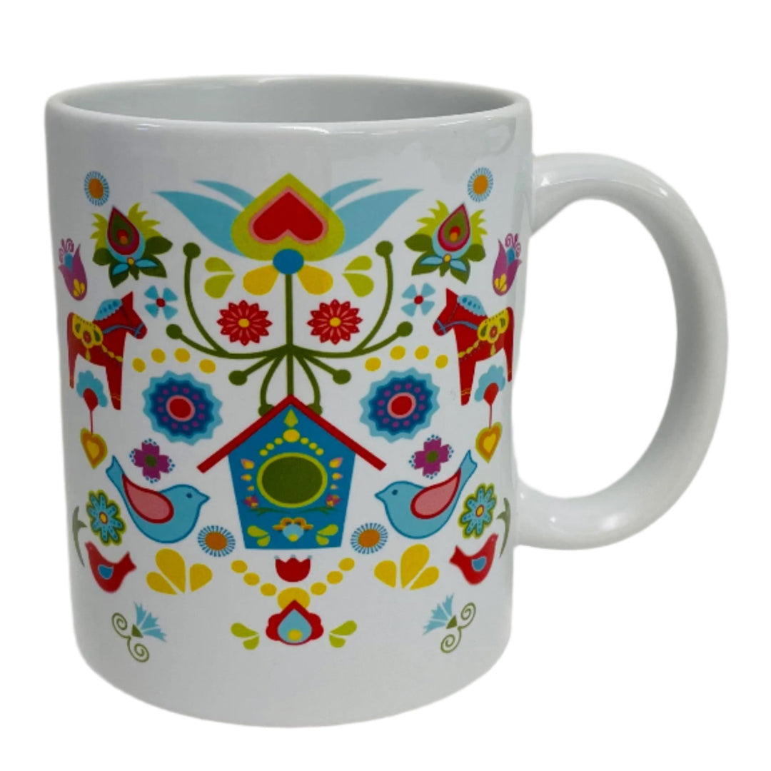 Dala Horse with Bird House coffee mug