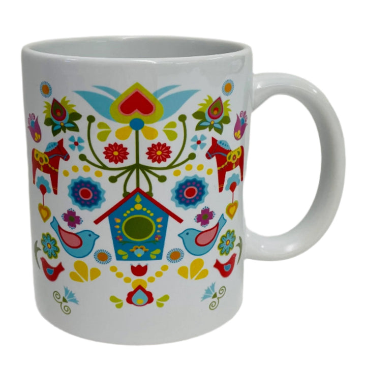 Dala Horse with Bird House coffee mug
