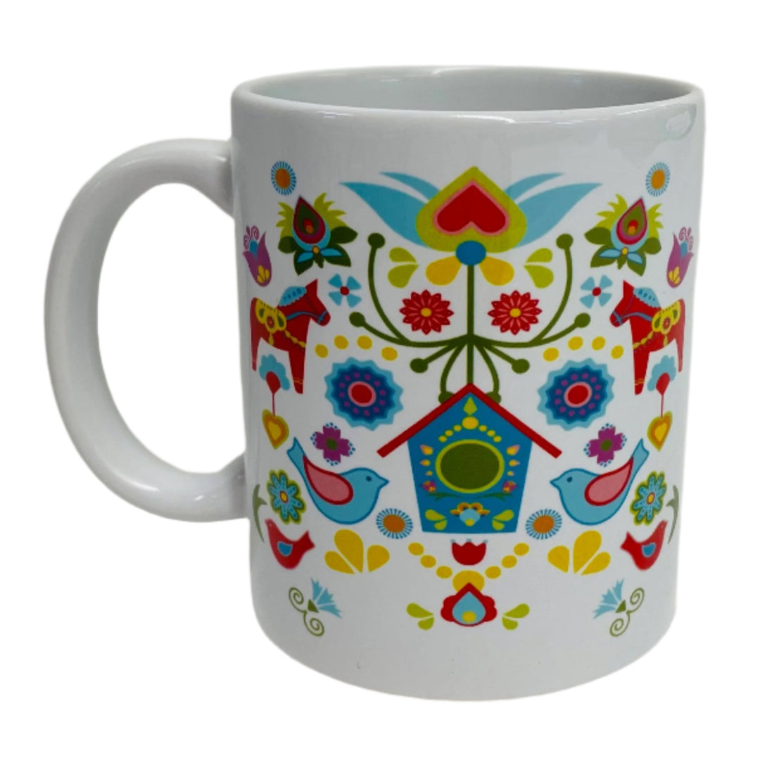 Dala Horse with Bird House coffee mug