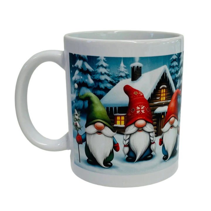 Three gnomes coffee mug