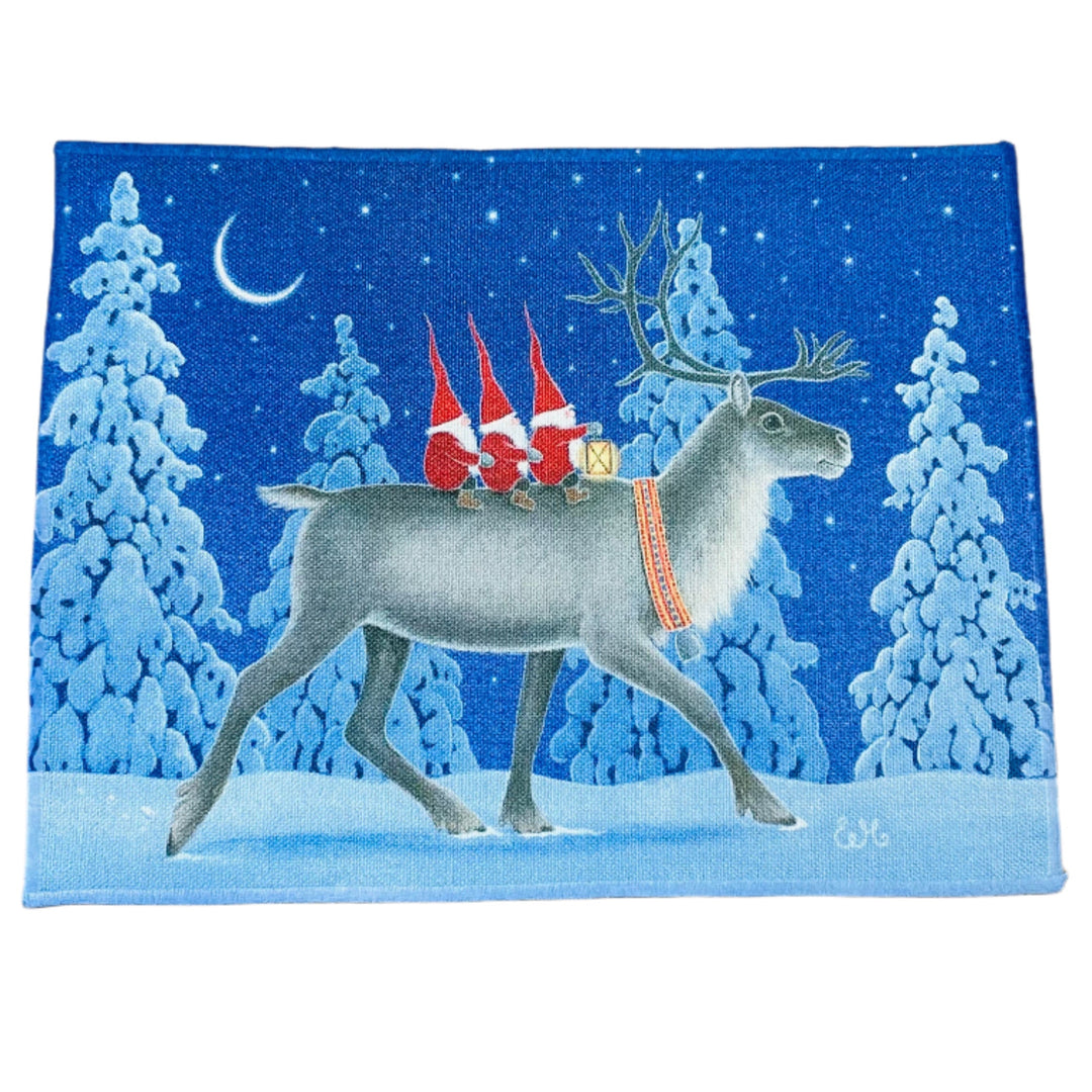 Eva Melhuish Tomtar riding reindeer Placemat