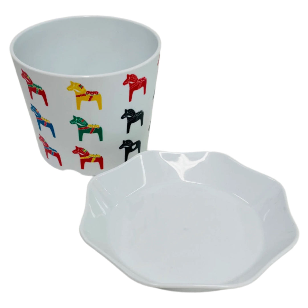 Flower pot - Multi color Dala horses