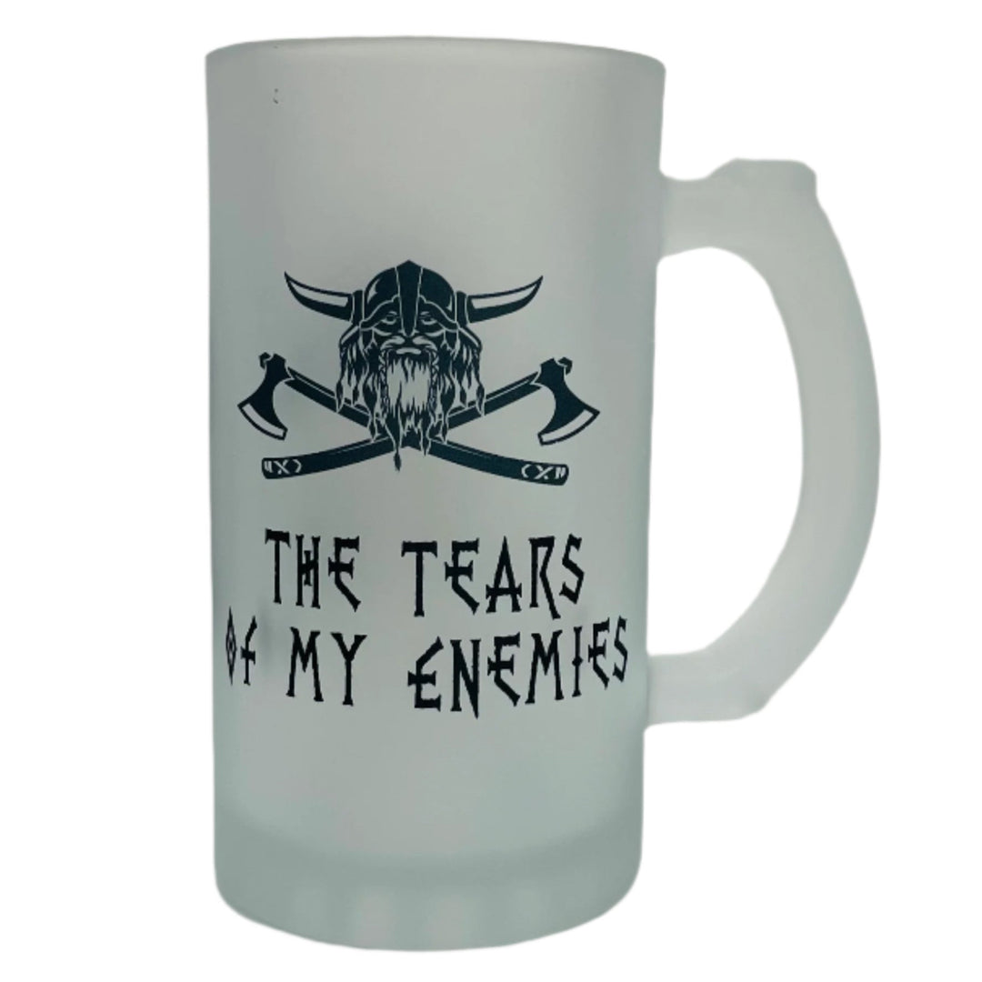 Frosted Glass Beer Mug - Tears of my Enemies