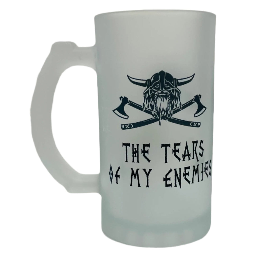 Frosted Glass Beer Mug - Tears of my Enemies