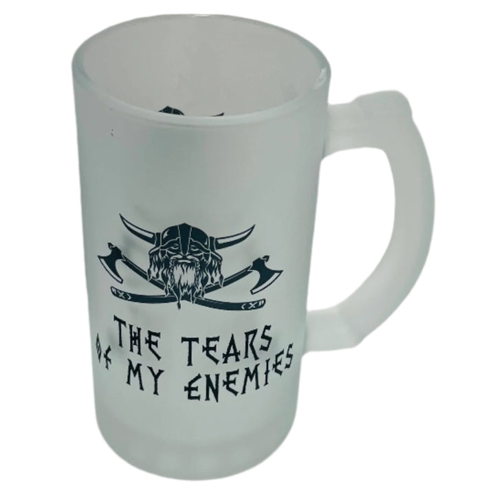 Frosted Glass Beer Mug - Tears of my Enemies