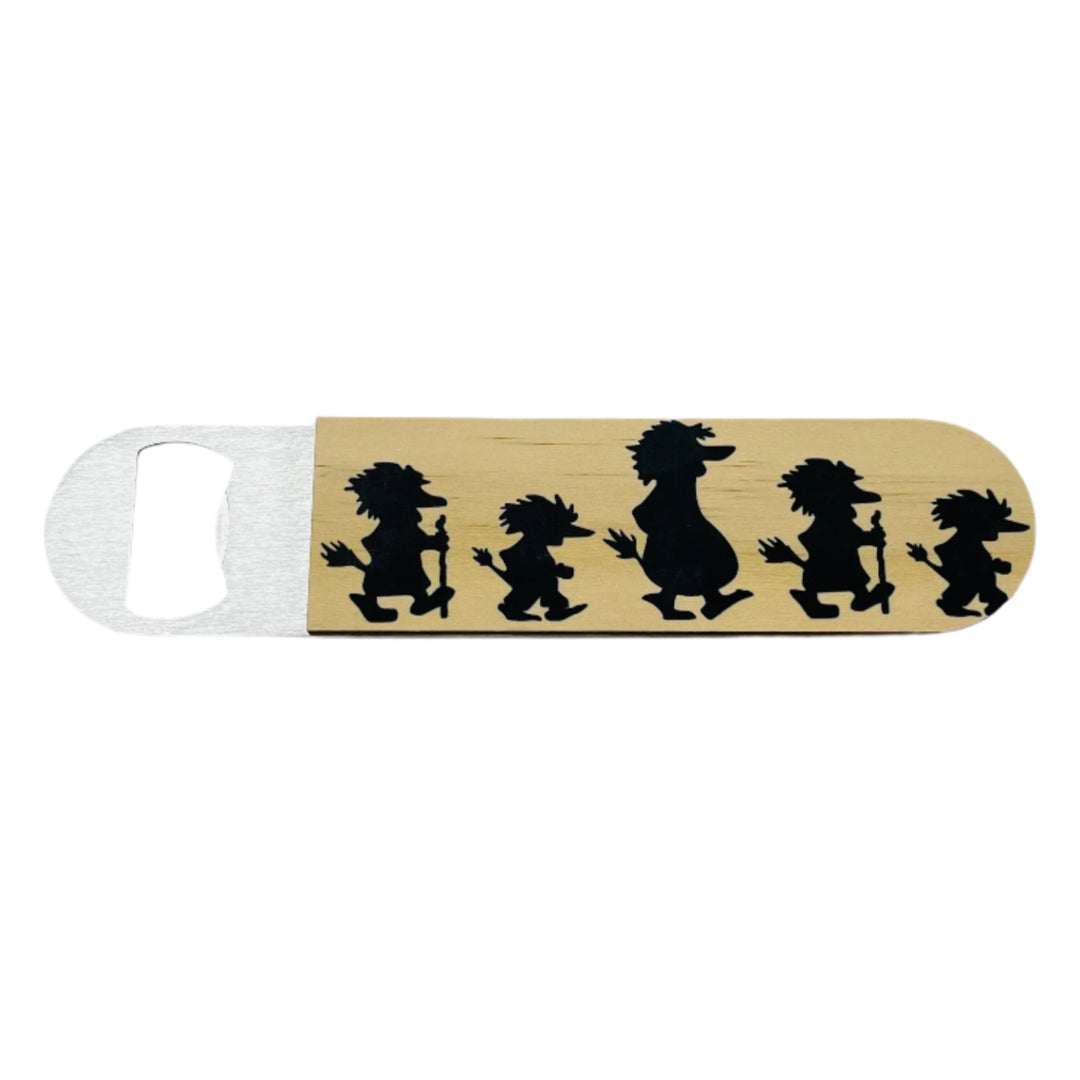 Bottle Opener - Stainless Steel with Wooden Handle Trolls