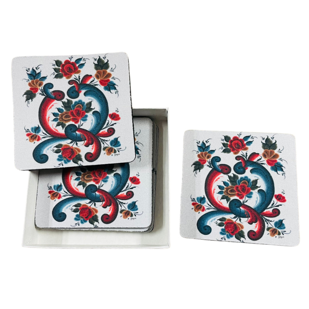 Rosemaling Coasters Box of 6