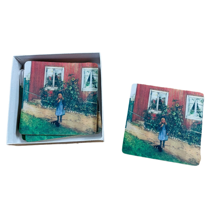 Carl Larsson Brita with Aandwich & Cat Coasters Box of 6