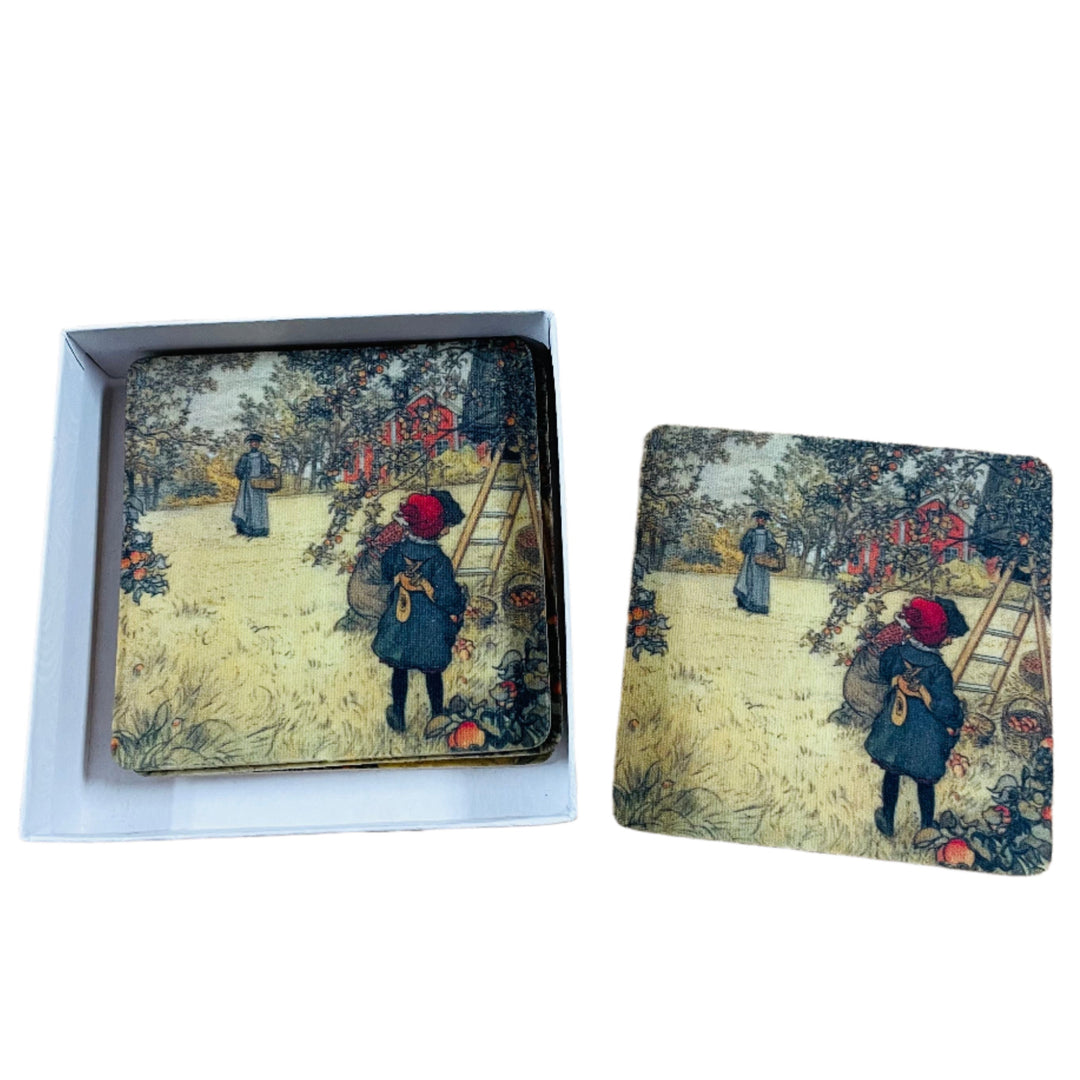 Carl Larsson Apple Harvest Coasters Box of 6