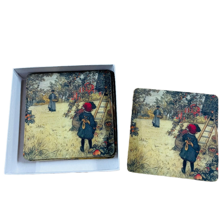 Carl Larsson Apple Harvest Coasters Box of 6
