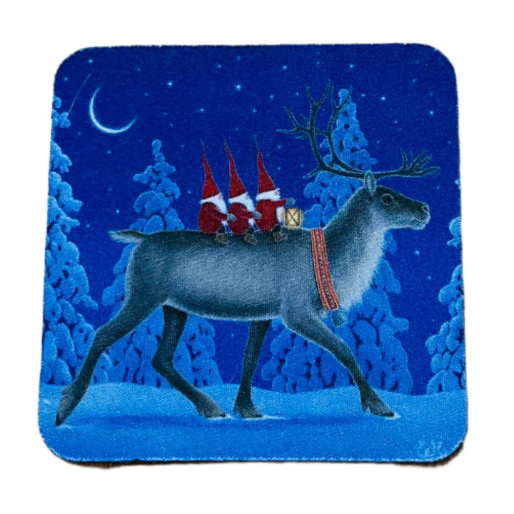 Eva Melhuish Riding Reindeer Coasters Box of 6
