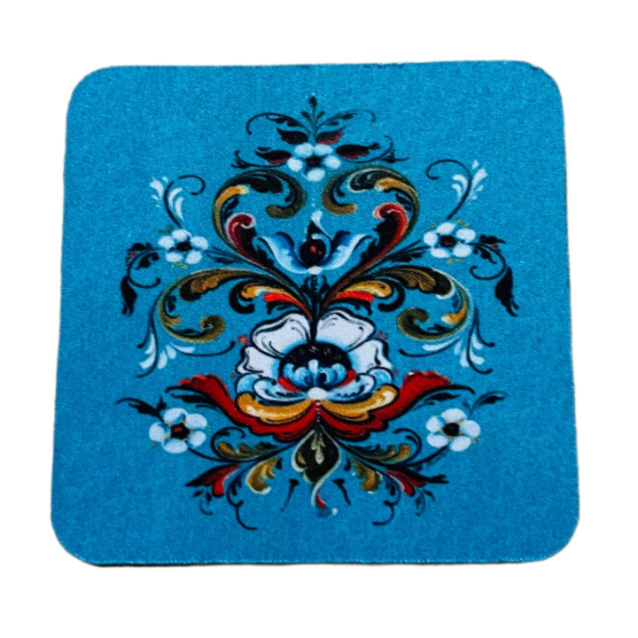 Lise Lorentzen Blue Rosemaling Coasters Box of 6