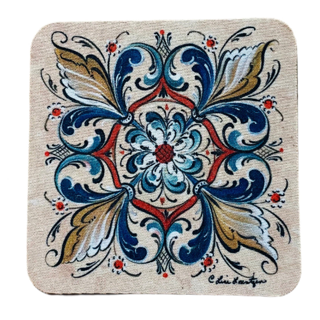 Lise Lorentzen Rosemaling Coasters Box of 6
