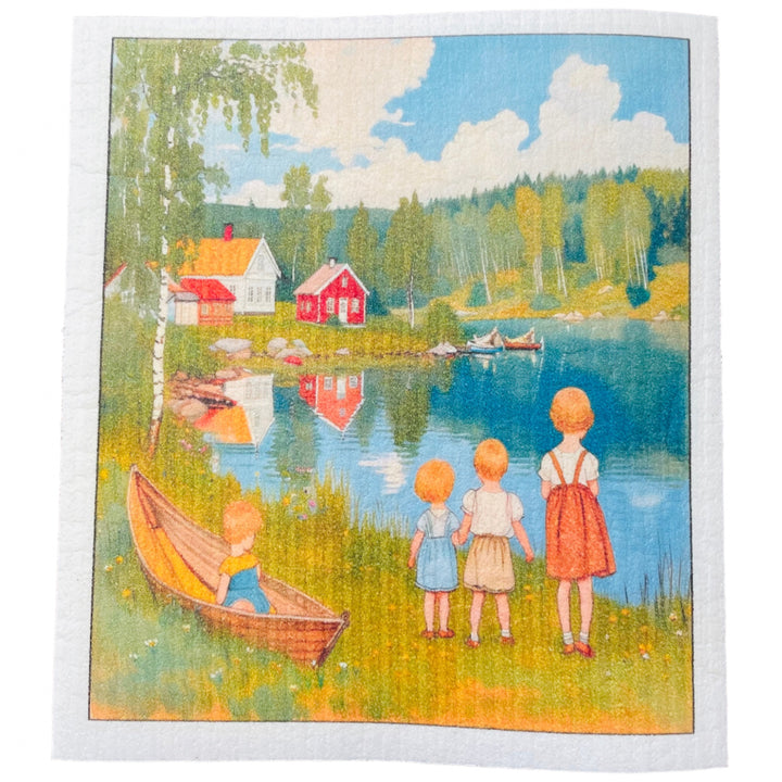 Swedish Dishcloth - Summer at the Lake