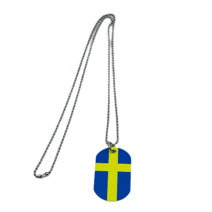 Sweden Flag Dog Tag Necklace Pendant