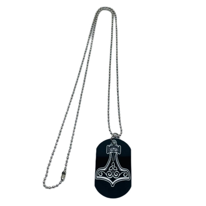 Thor's Hammer Dog Tag Necklace Pendant