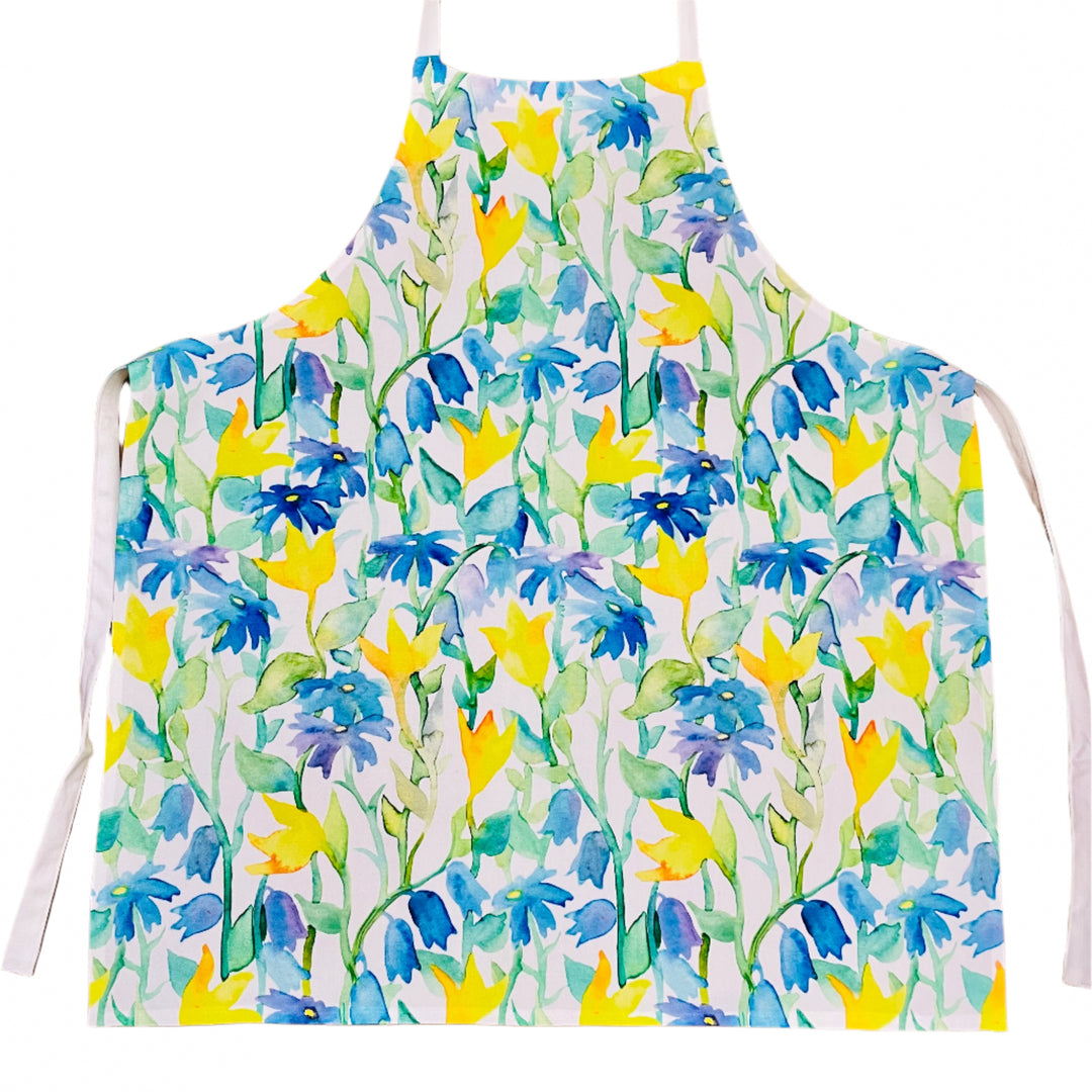 Apron - Yellow & Blue Flowers