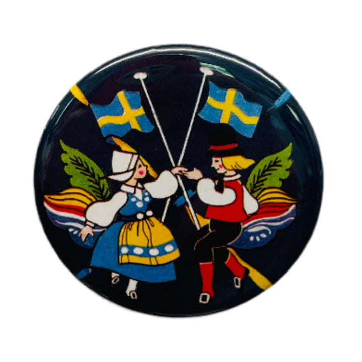 Swedish Dancing Couple round button/magnet