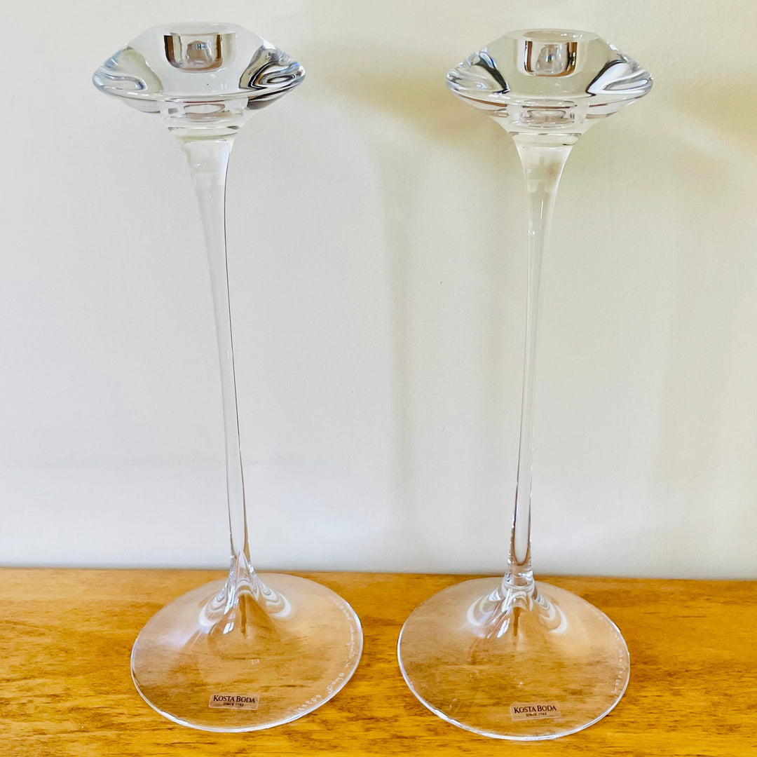 Kosta Boda Fanfare Glass Candle Sticks