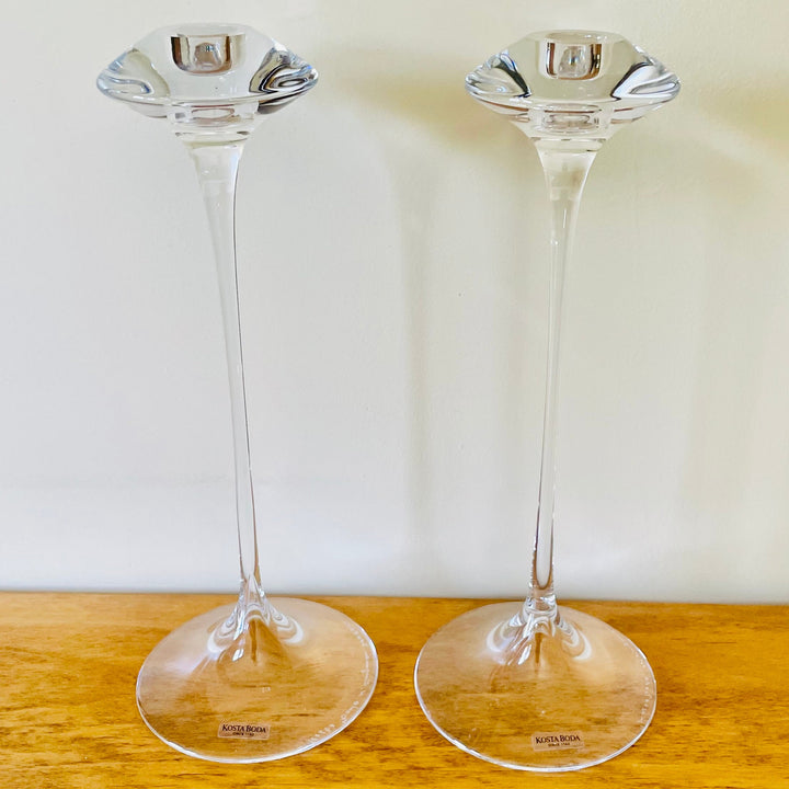 Kosta Boda Fanfare Glass Candle Sticks