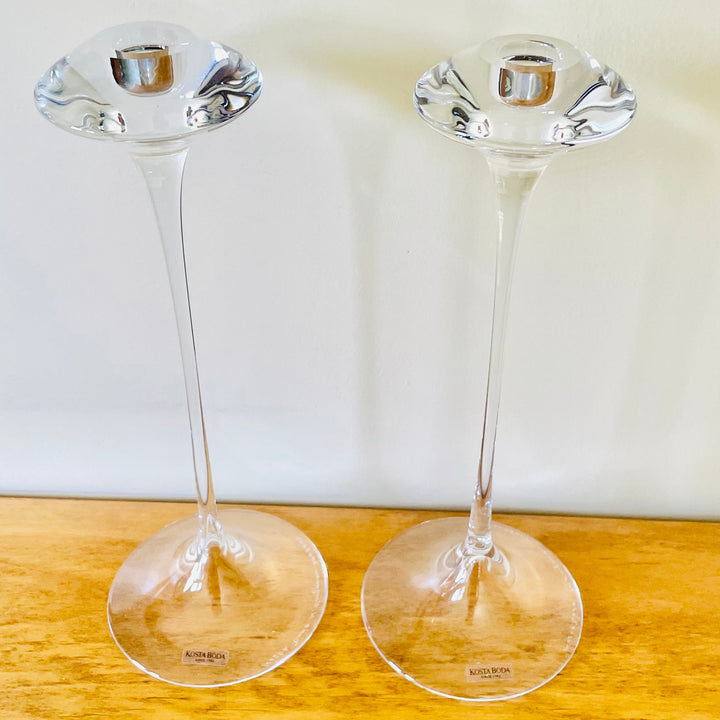 Kosta Boda Fanfare Glass Candle Sticks