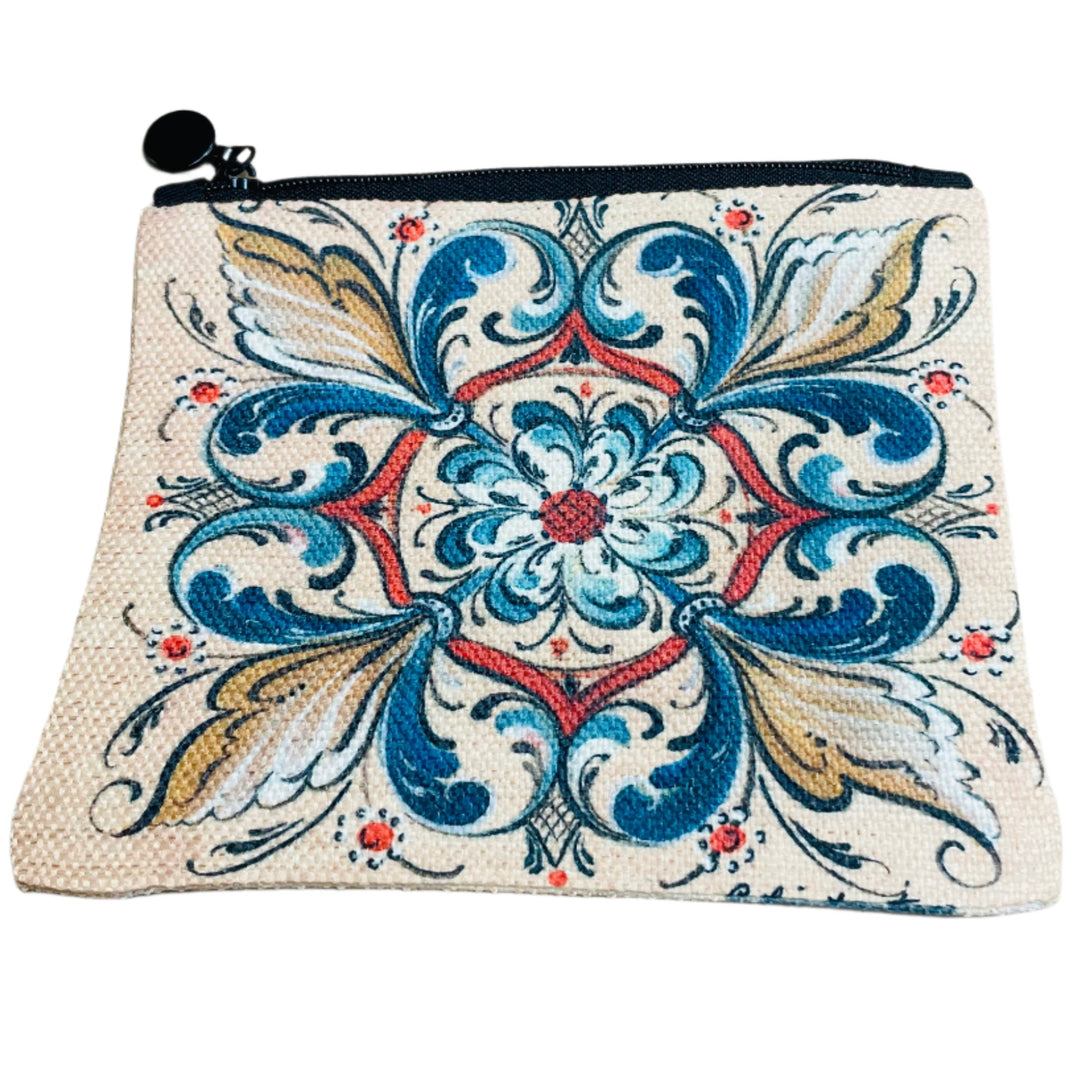 Zippered Pouch Coin Purse - Lise Lorentzen Rosemaling