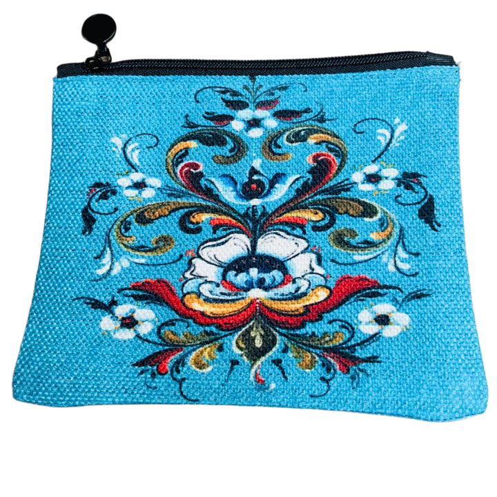 Zippered Pouch Coin Purse - Lise Lorentzen Rosemaling