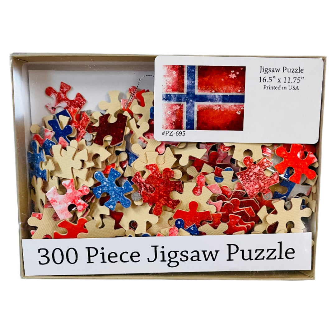 Puzzle - Norway flag with flowers