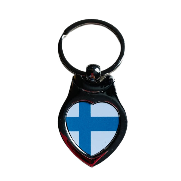 Metal Heart Keyring, Finland flag
