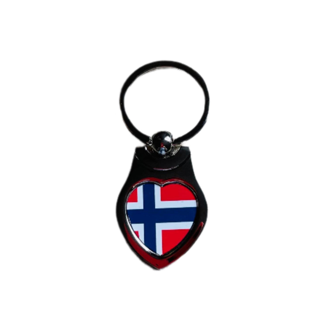 Metal Heart Keyring, Norway flag