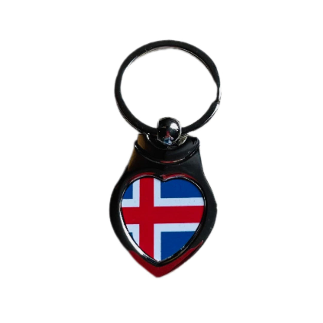 Metal Heart Keyring, Iceland flag