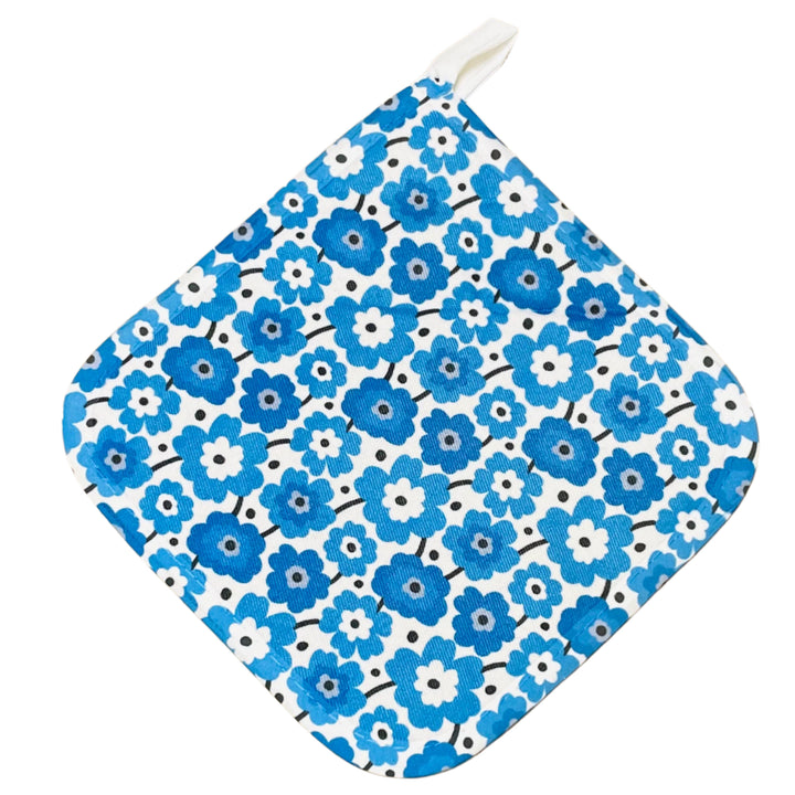 Pot Holder - Blue Flowers