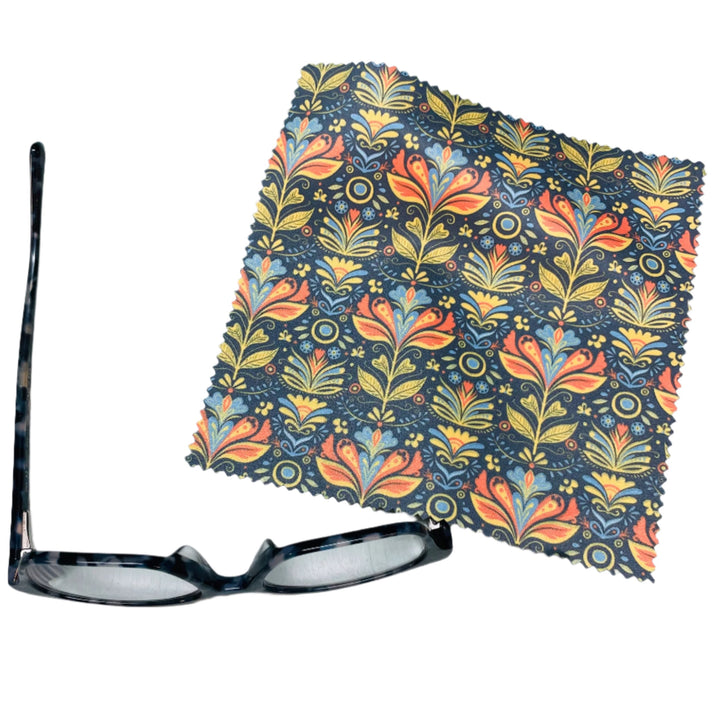 Eye Glass Cleaning Cloth - Folk Art Flowers