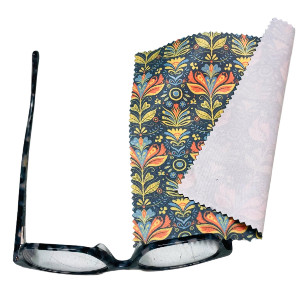 Eye Glass Cleaning Cloth - Folk Art Flowers