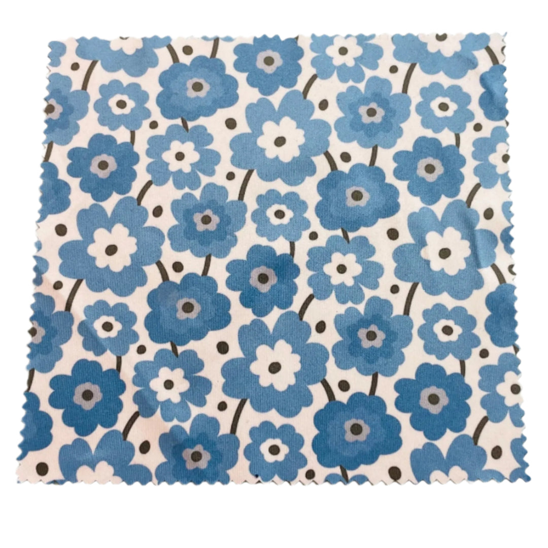 Eye Glass Cleaning Cloth - Blue Flowers