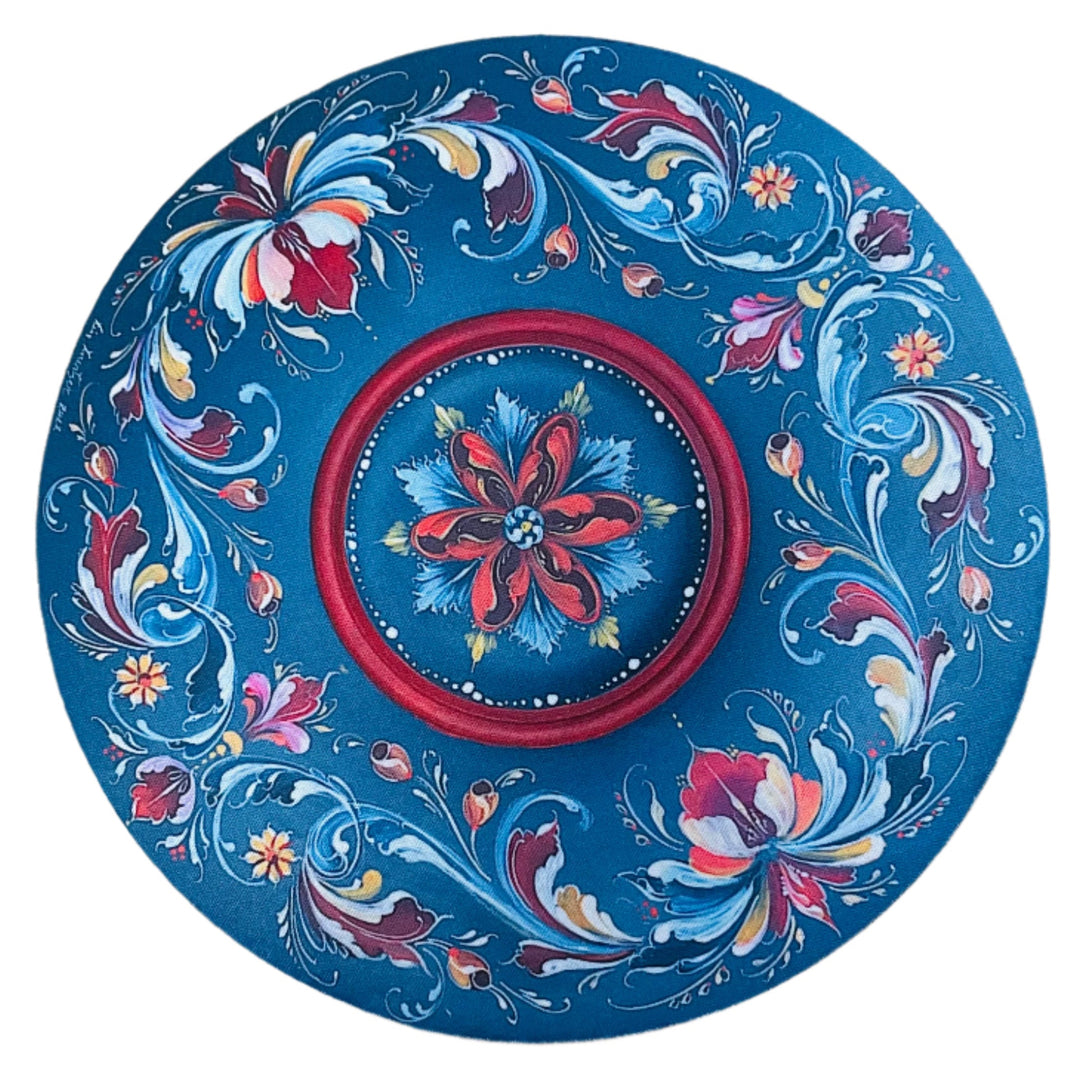 Lise Lorentzen Rosemaling Round Mouse Pad