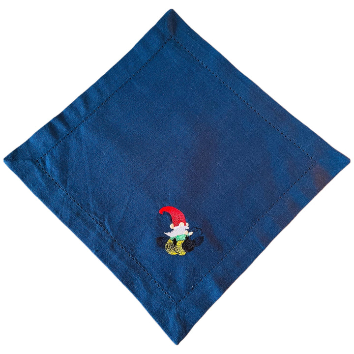 Small Square Doily Embroidered Gnome on Bumble Bee