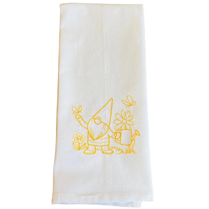 Dish Towel - Gnome with Watering can & Butterflies