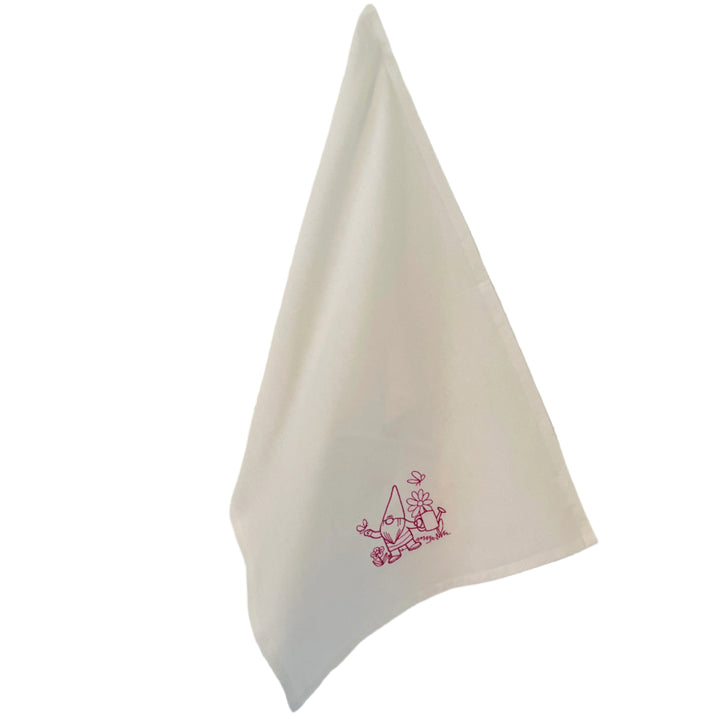 Dish Towel - Gnome with Watering can & Butterflies