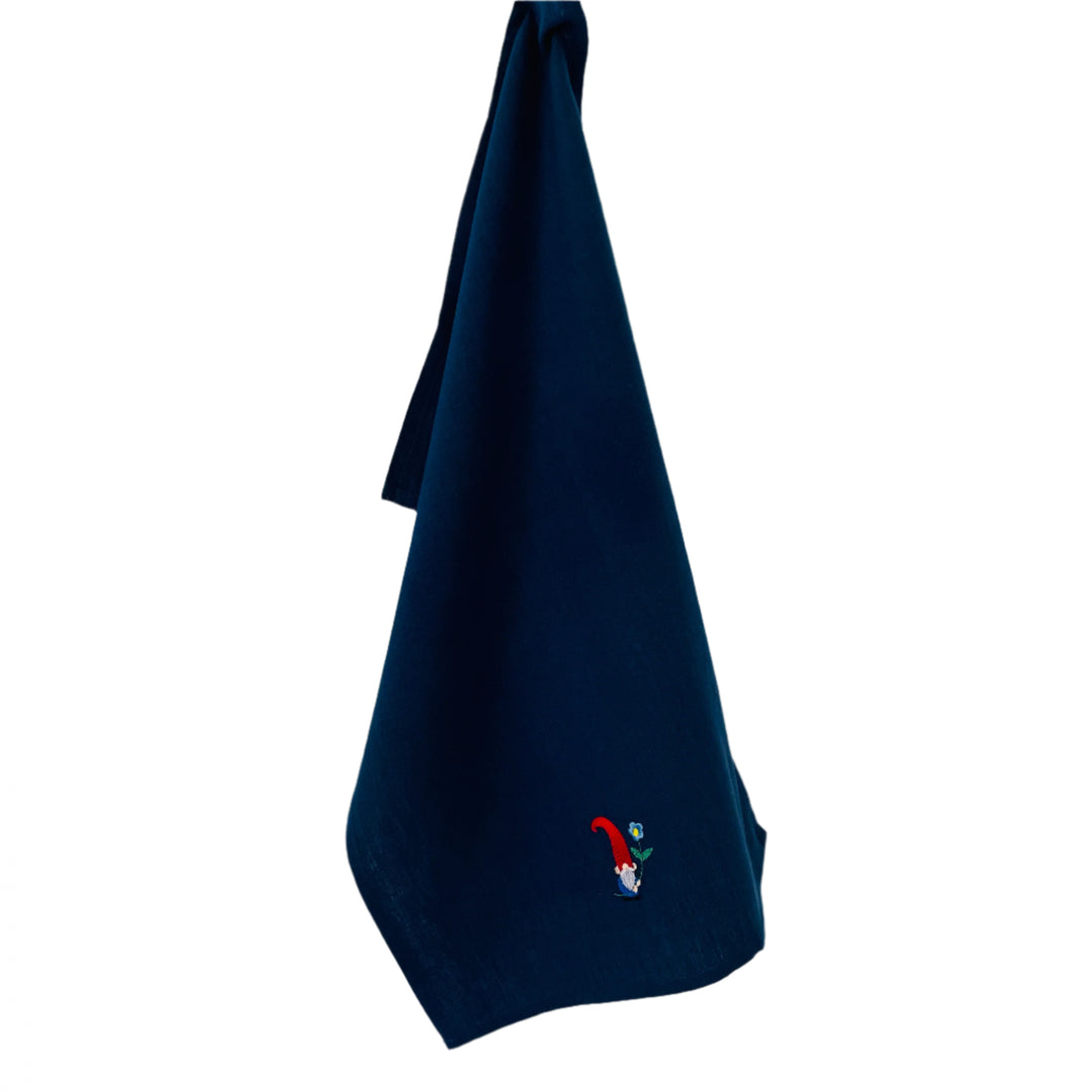 Dish Towel - Gnome with blue flower