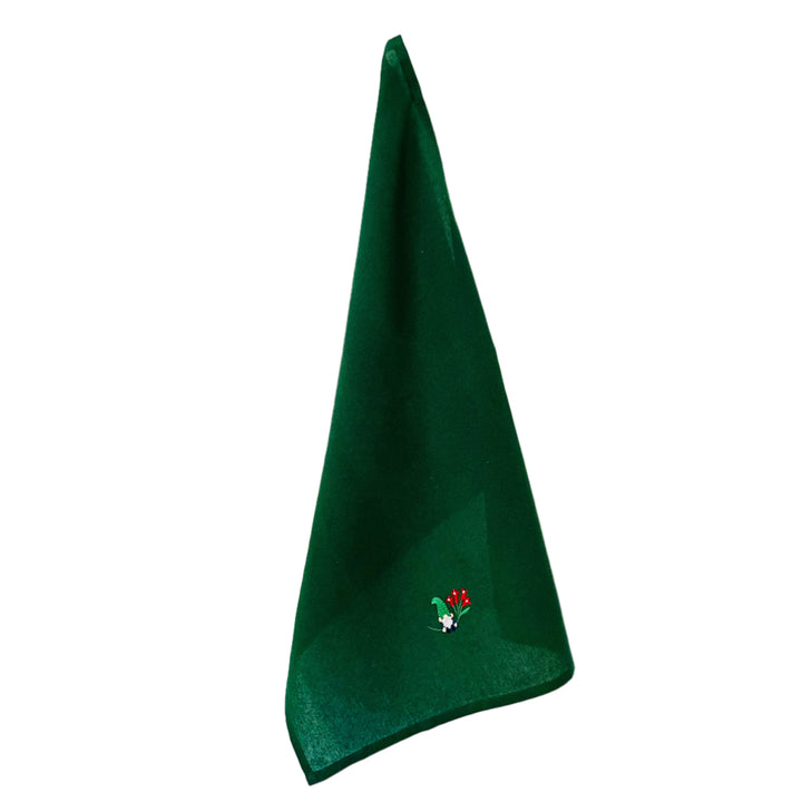 Dish Towel - Gnome with red flowers