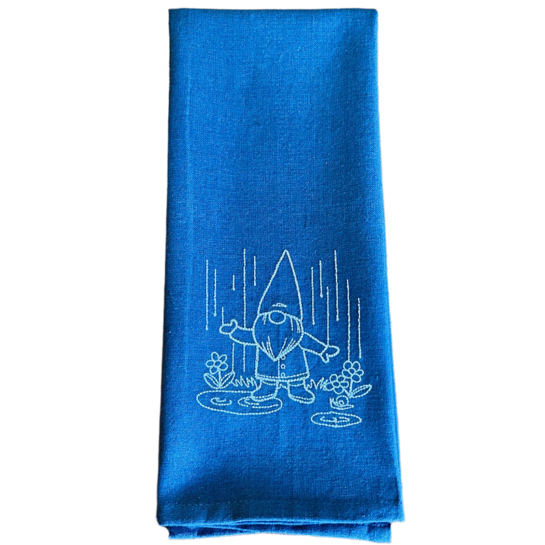 Dish Towel - Gnome in the rain