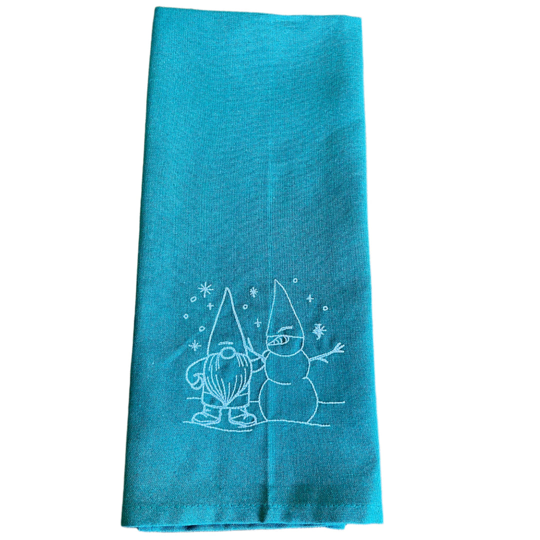 Dish Towel - Gnome with Snowman