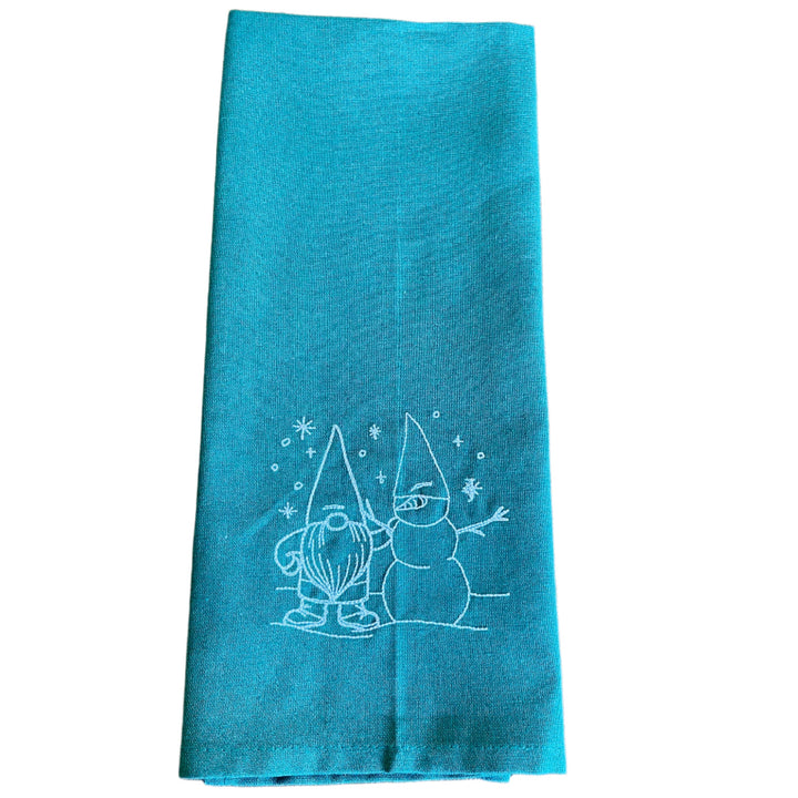 Dish Towel - Gnome with Snowman