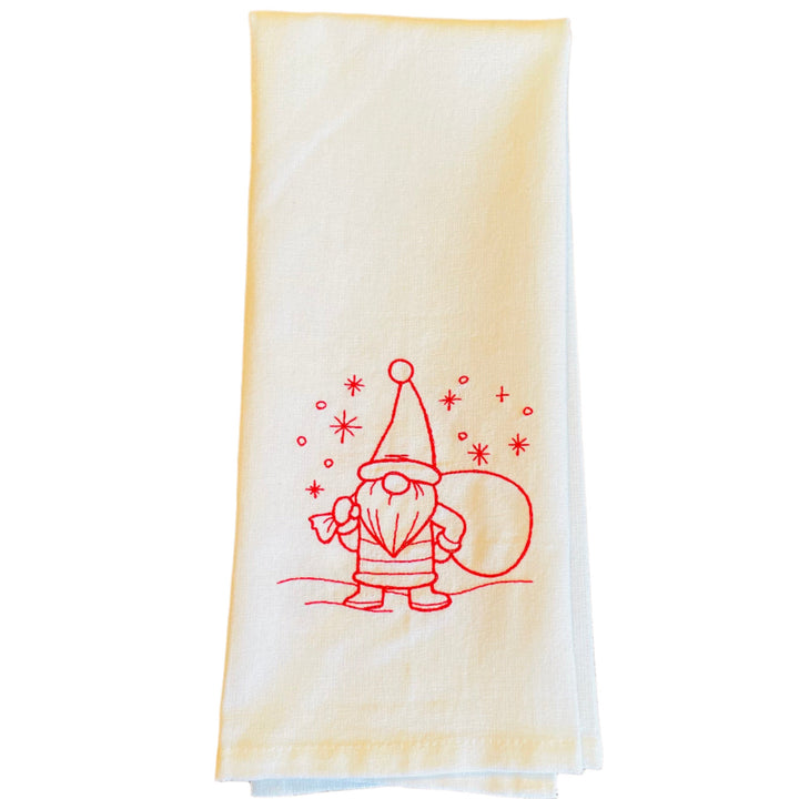 Dish Towel - Gnome Santa
