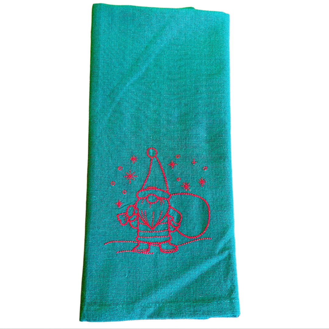 Dish Towel - Gnome Santa