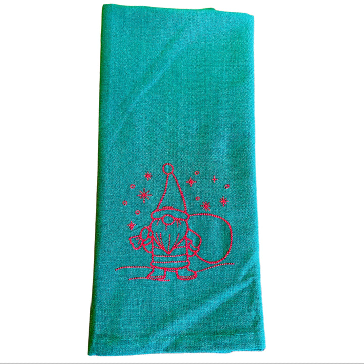 Dish Towel - Gnome Santa